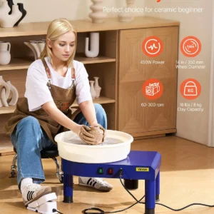 VEVOR Topferscheibe 35cm Keramik-Radmaschine 60300U/min Einstellbar Blau