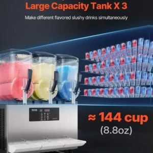 12Lx3 Tank Commercial Slushy Machine Margarita Smoothie Frozen Drink Maker