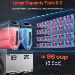 12Lx2 Tank Commercial Slushy Machine Margarita Smoothie Frozen Drink Maker