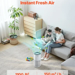 1100 ft/h Air Purifier H11 HEPA Smart Air Purifier for Home & Office