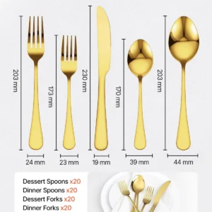 100-Piece Silverware Set Stainless Steel Cutlery Flatware Utensil Kitchen for 20