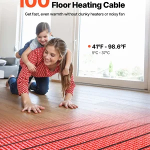 100 sqft Floor Heating Mat 120V Electric Radiant System with Alarm