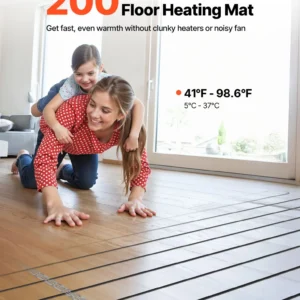 200 sqft Underfloor Heating Cable Kit 240V Electric Radiant with Alarm