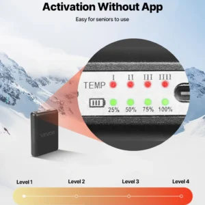 VEVOR Heated Socks, 5000mAh Battery Powered, Rechargeable Heating Socks with 4 Heating Levels, Electric Heated Sock for Men Women, Foot Warmer for Hunting Riding Camping Hiking Skiing, Outdoor Work