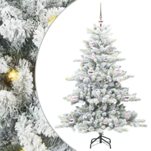 vidaXL Artificial Hinged Christmas Tree with 150 LEDs 150 cm PVC