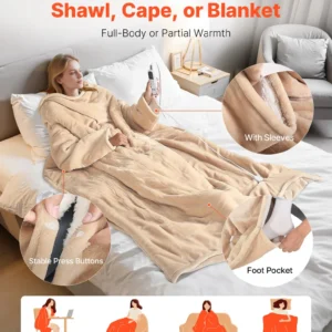Wearable Heated Throw - Ships US